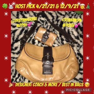 Coach Tan/brown leather buckle purse with matching wallet 🍒vintage